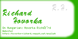 richard hovorka business card